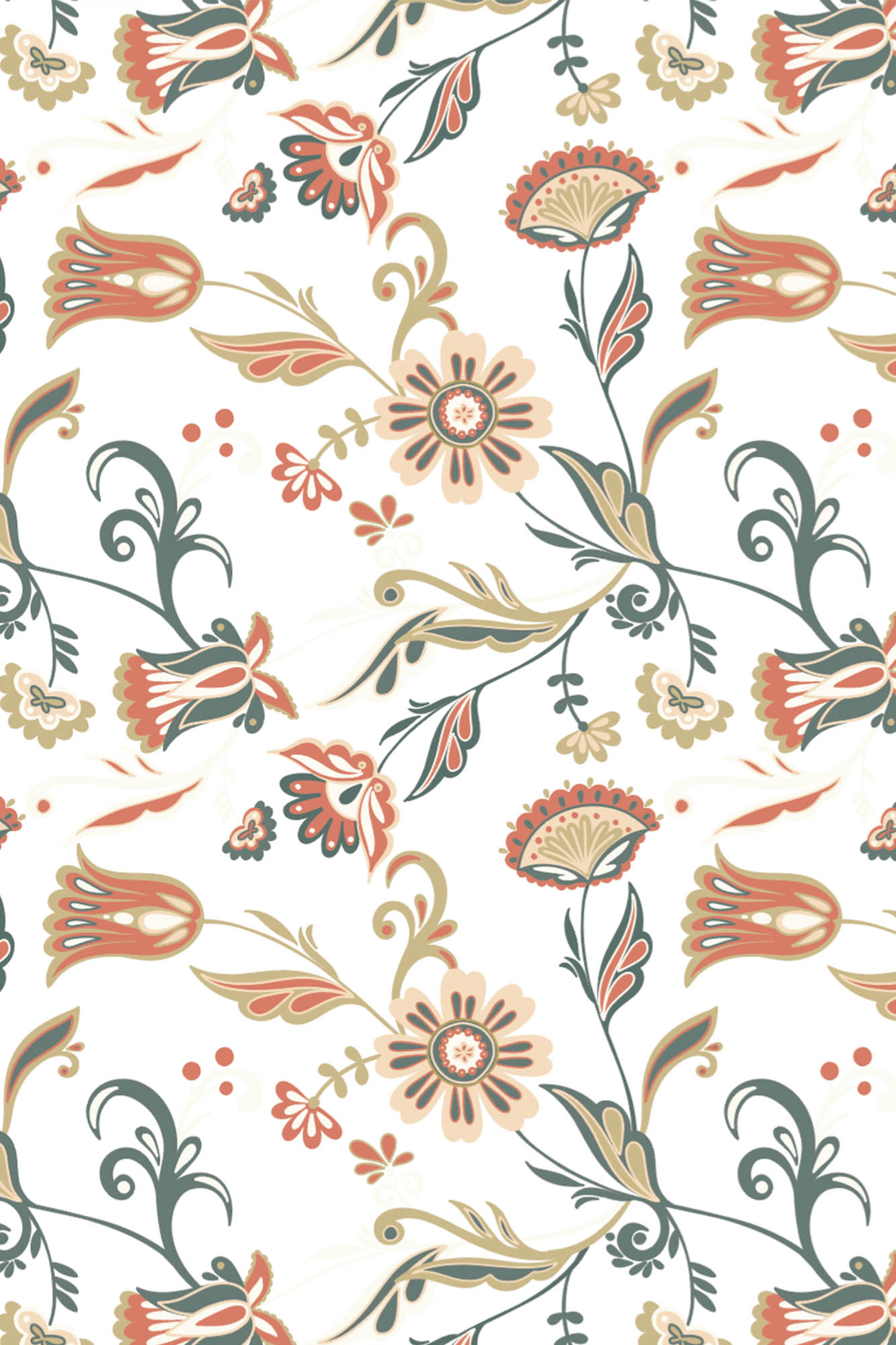 Gala Garden motif motif papier peint jardin fleuri panoramique année 70