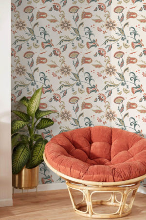 papel pintado salon jardin panoramico años 70