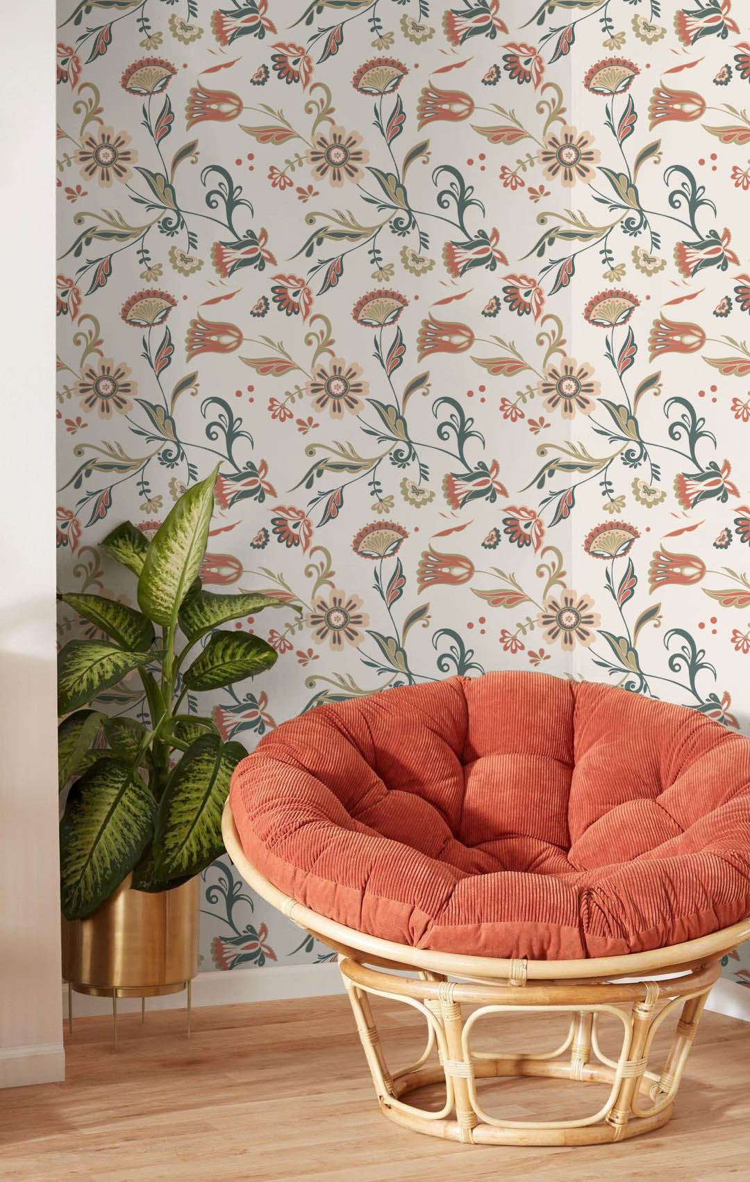 Gala Garden_mockup salon papier peint jardin fleuri panoramique année 70