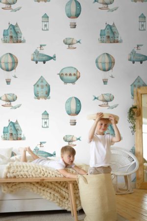 Playful Kids Sky Explorers Wallpaper