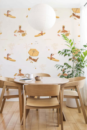 papel pintado salon verano dorado tropical panoramico