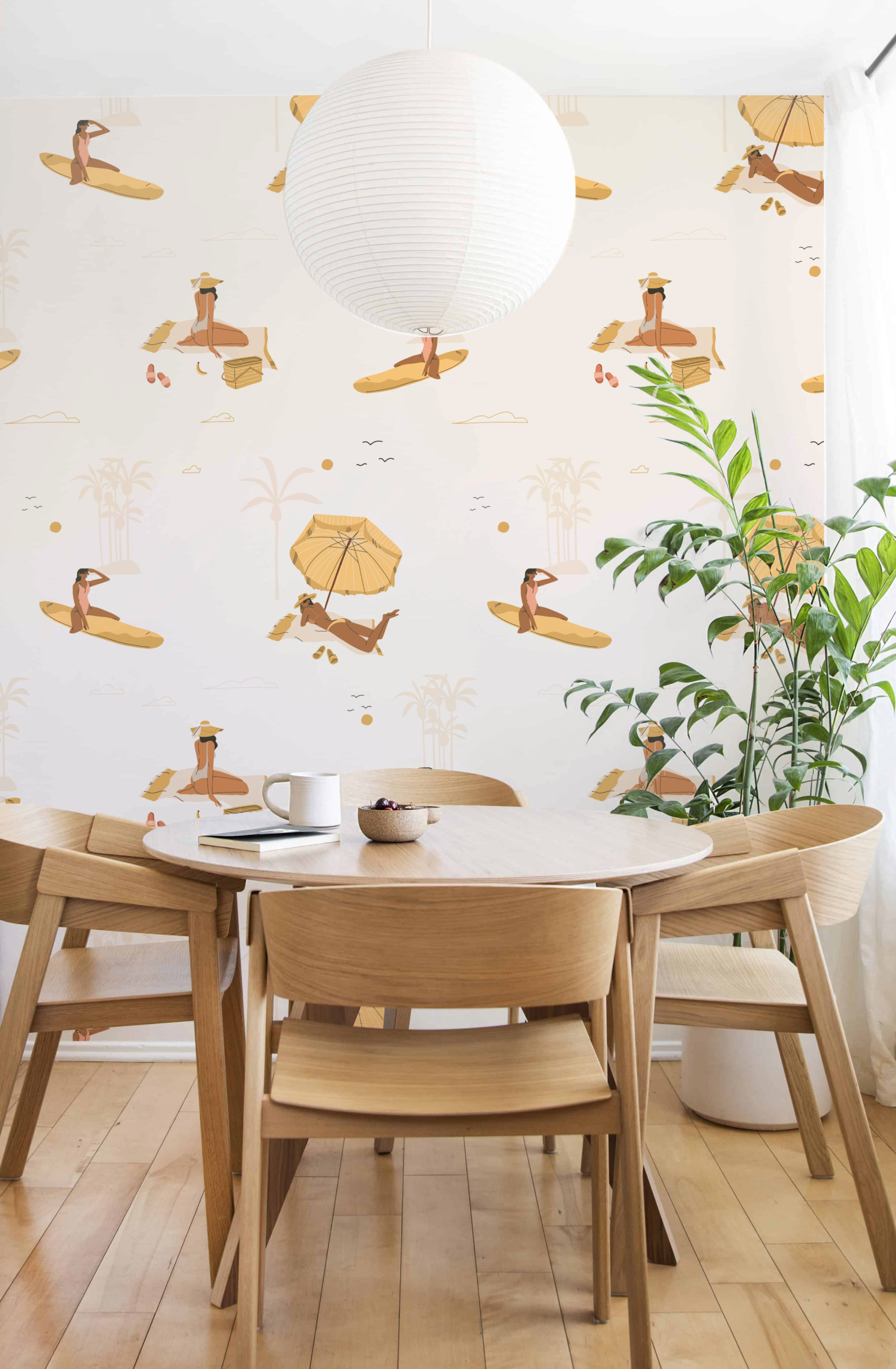 Summer surf_mockup2 salon papier peint bronzage doré été tropicale panoramique