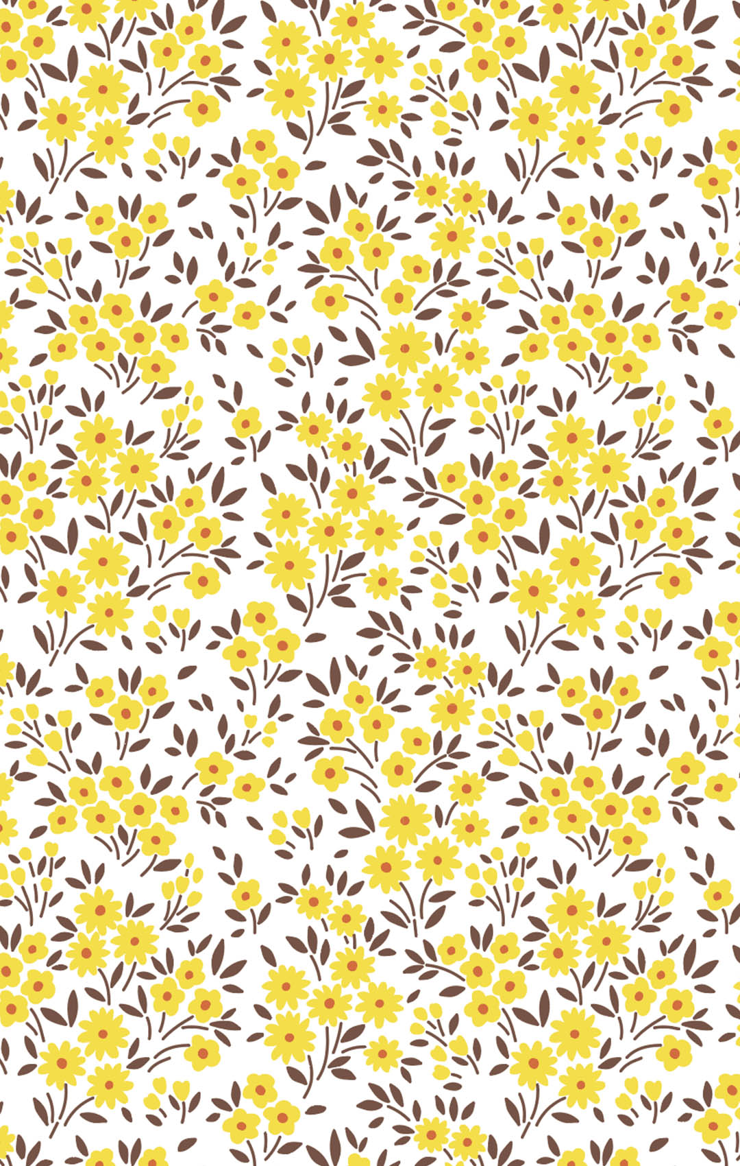 Wildflower-Yellow Pattern Vintage floral wildflowers yellow wallpaper pattern