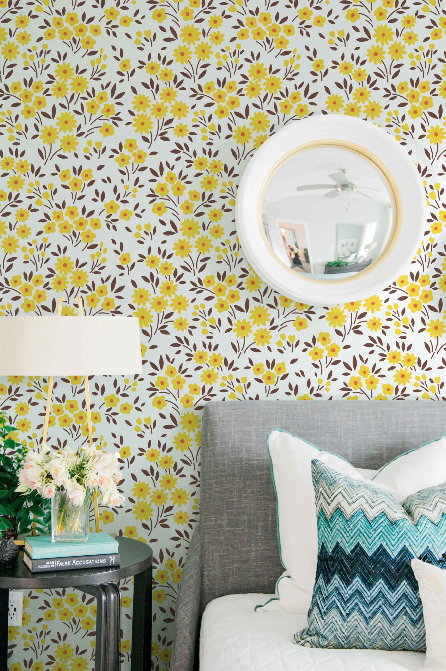 Nº374 : Wallpaper - Wildflowers bedroom yellow wallpaper Nº374 : Wallpaper - Wildflowers bedroom yellow wallpaper