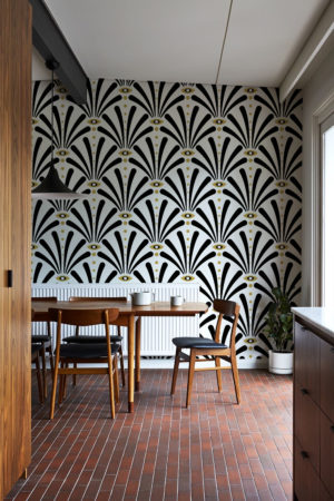 cuisine noir & blanc papier peint regard sur l'art déco luxe nouveau