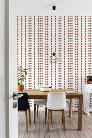 Terracotta Kitchen Geometric Wallpaper Triangles Boho Chic