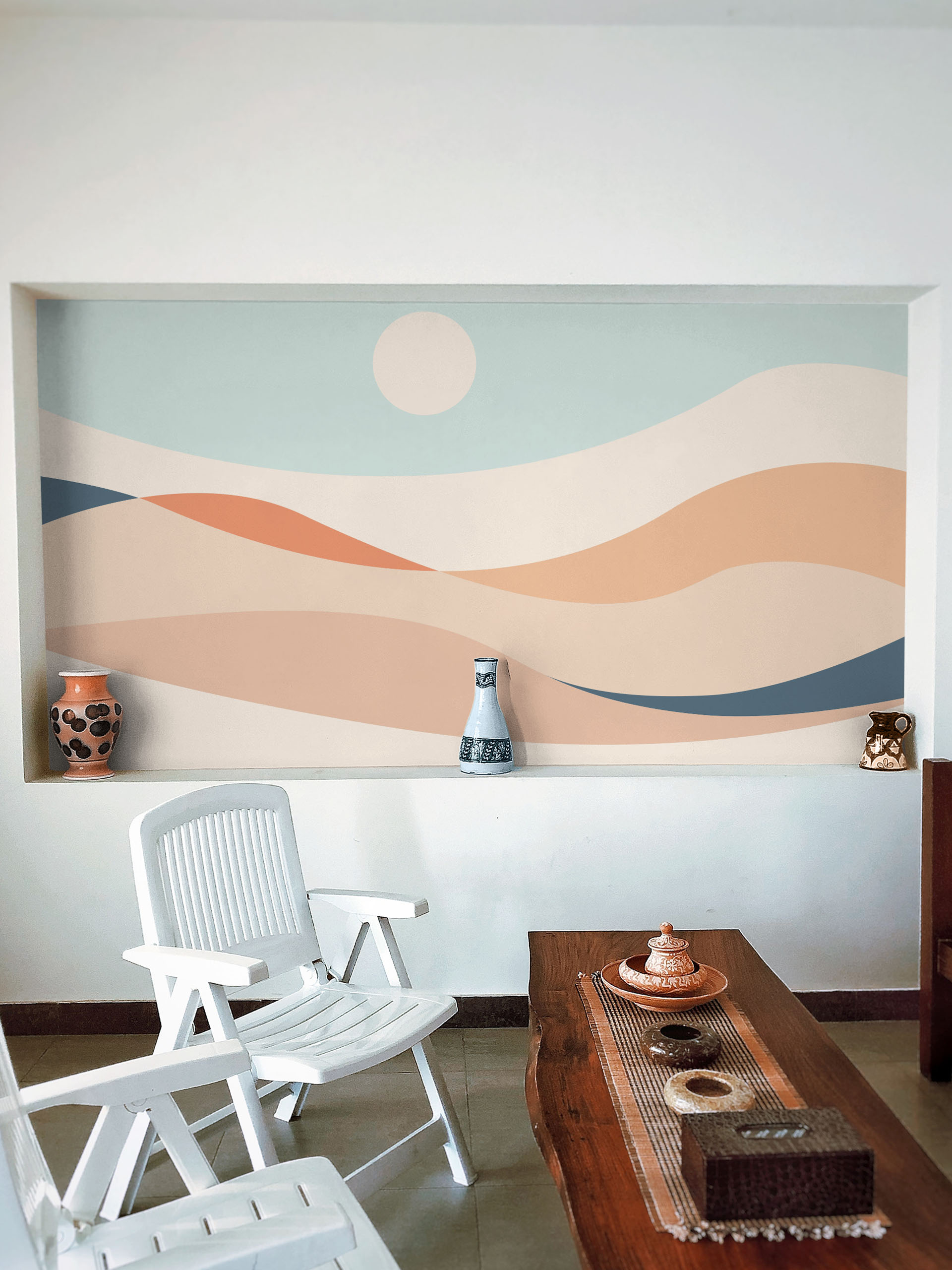 N368 Green Public Spaces Green Public Space Abstract Panoramic Horizon Sun Wallpaper