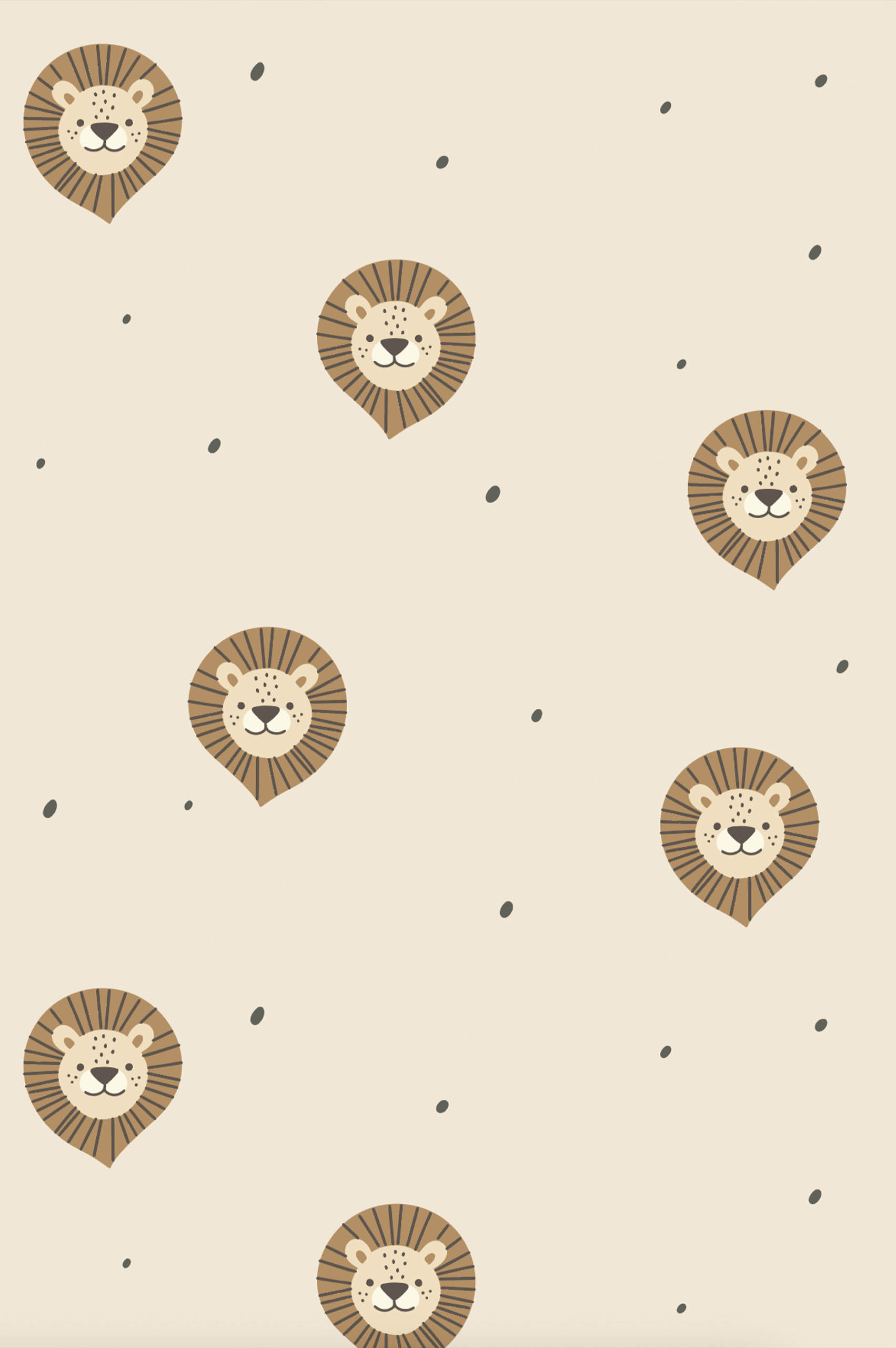 N378 Beige Pattern Beige pattern Wild Lion wallpaper Child Nature