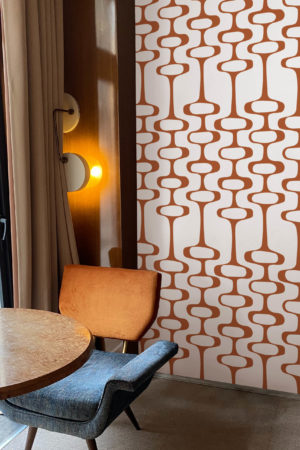 salon papier peint terracotta