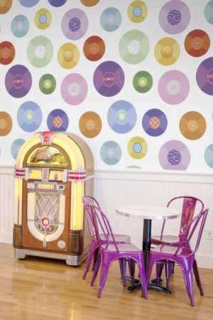 espaces publics papier peint multicolore vinyle disco retro annee 80