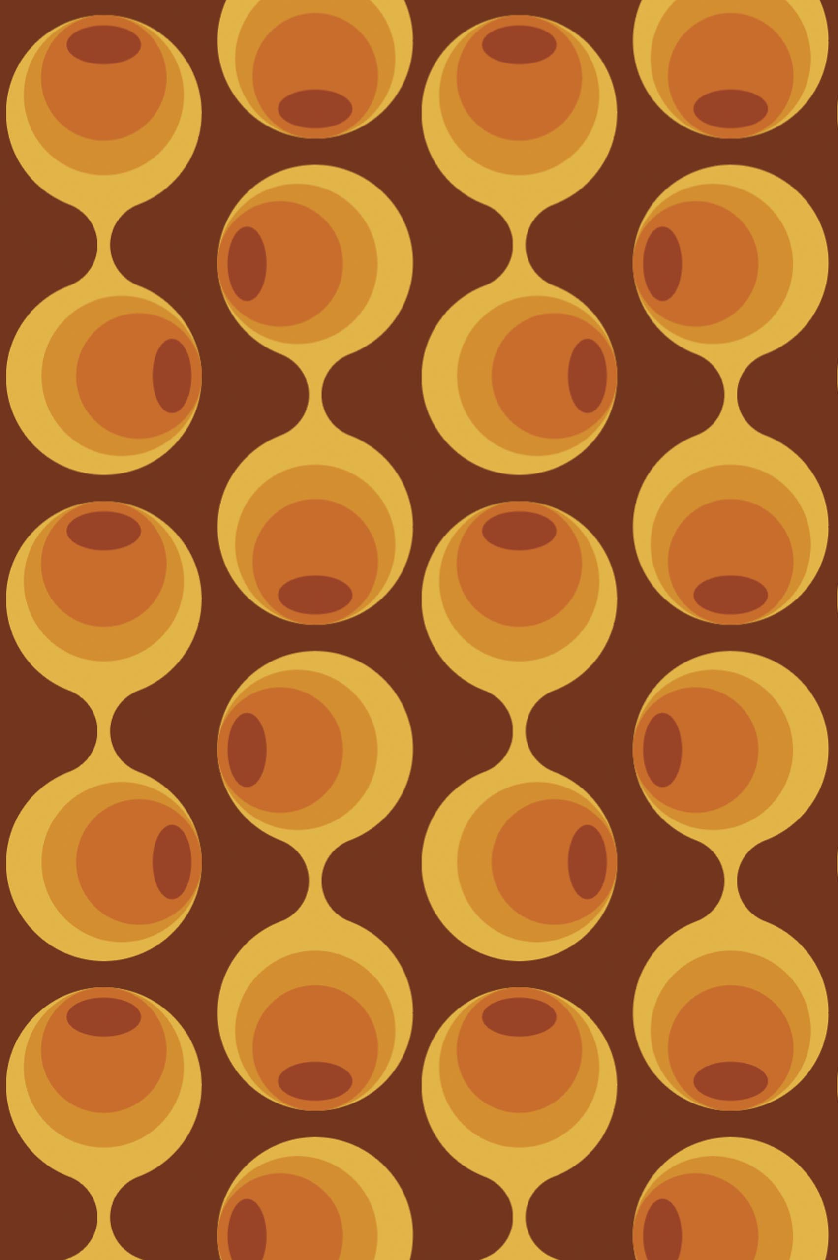 N382 Terracotta Pattern Vintage terracotta retro 70's 80's fusion wallpaper pattern