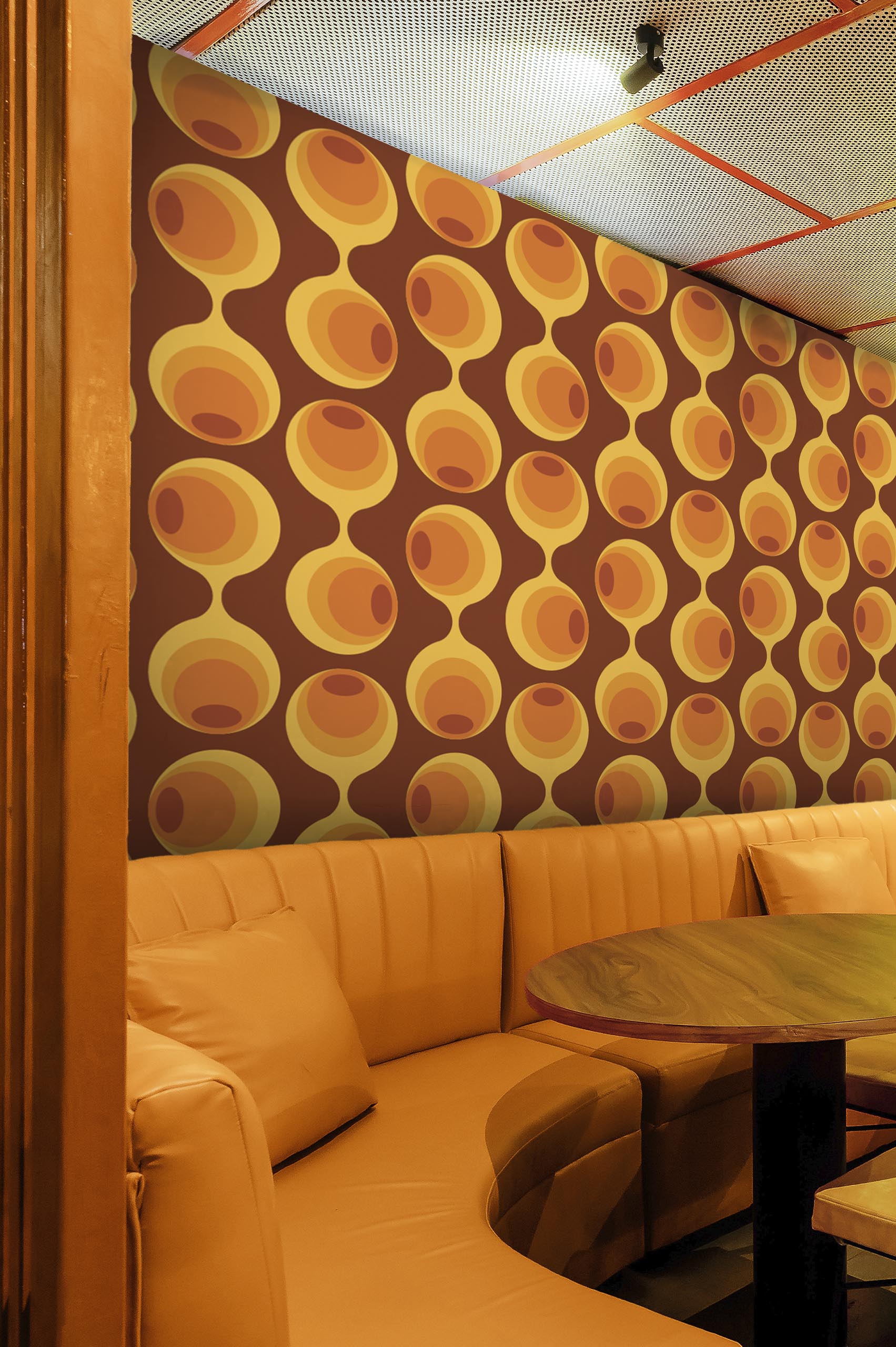 N382Terracotta Public Spaces Public Spaces Vintage Terracotta Retro Fusion Wallpaper 70's 80's
