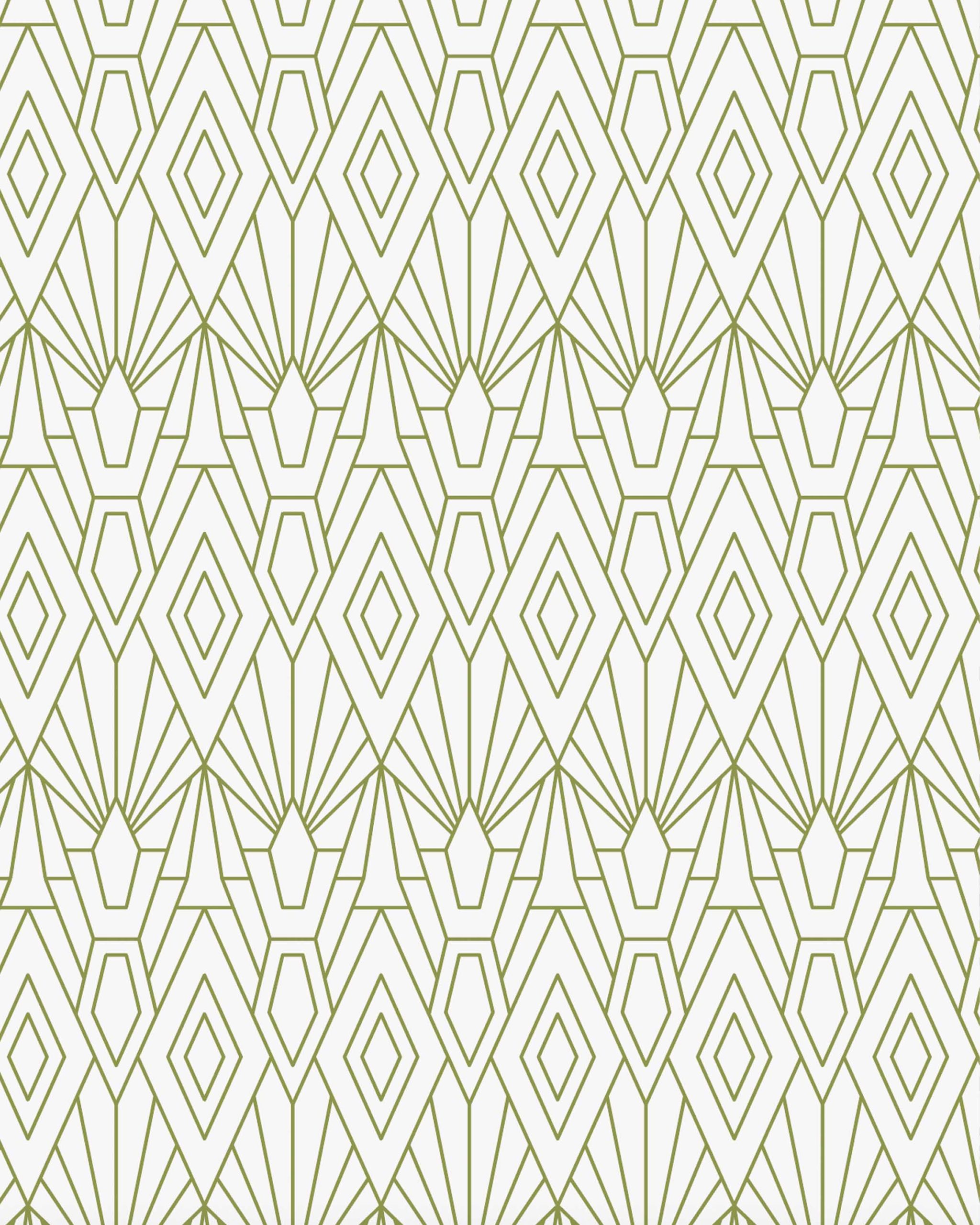 Green Pattern Trendy Geometric Chic Ethnic Wallpaper