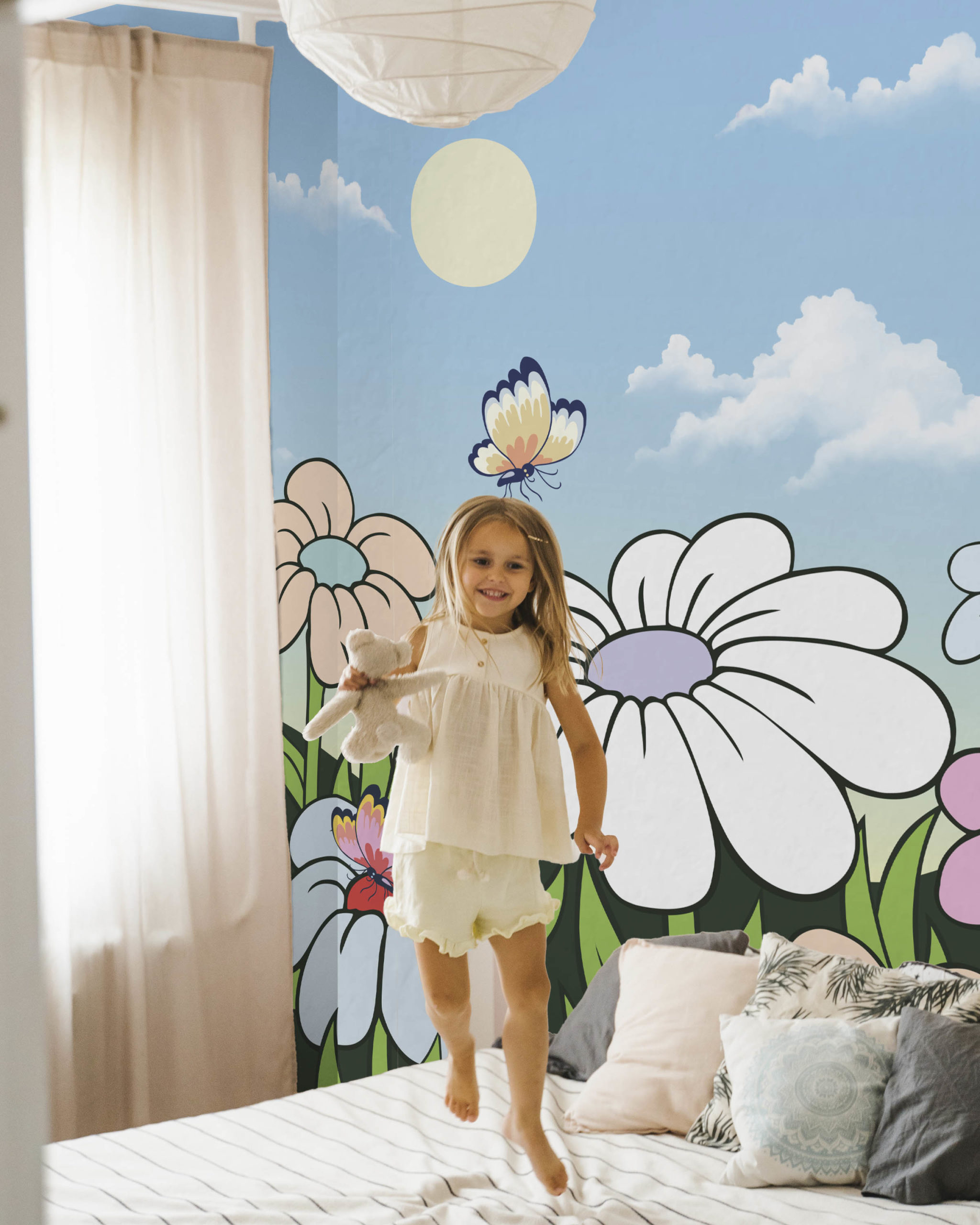 room multicolor wallpaper panoramic floral modern landscape paradise