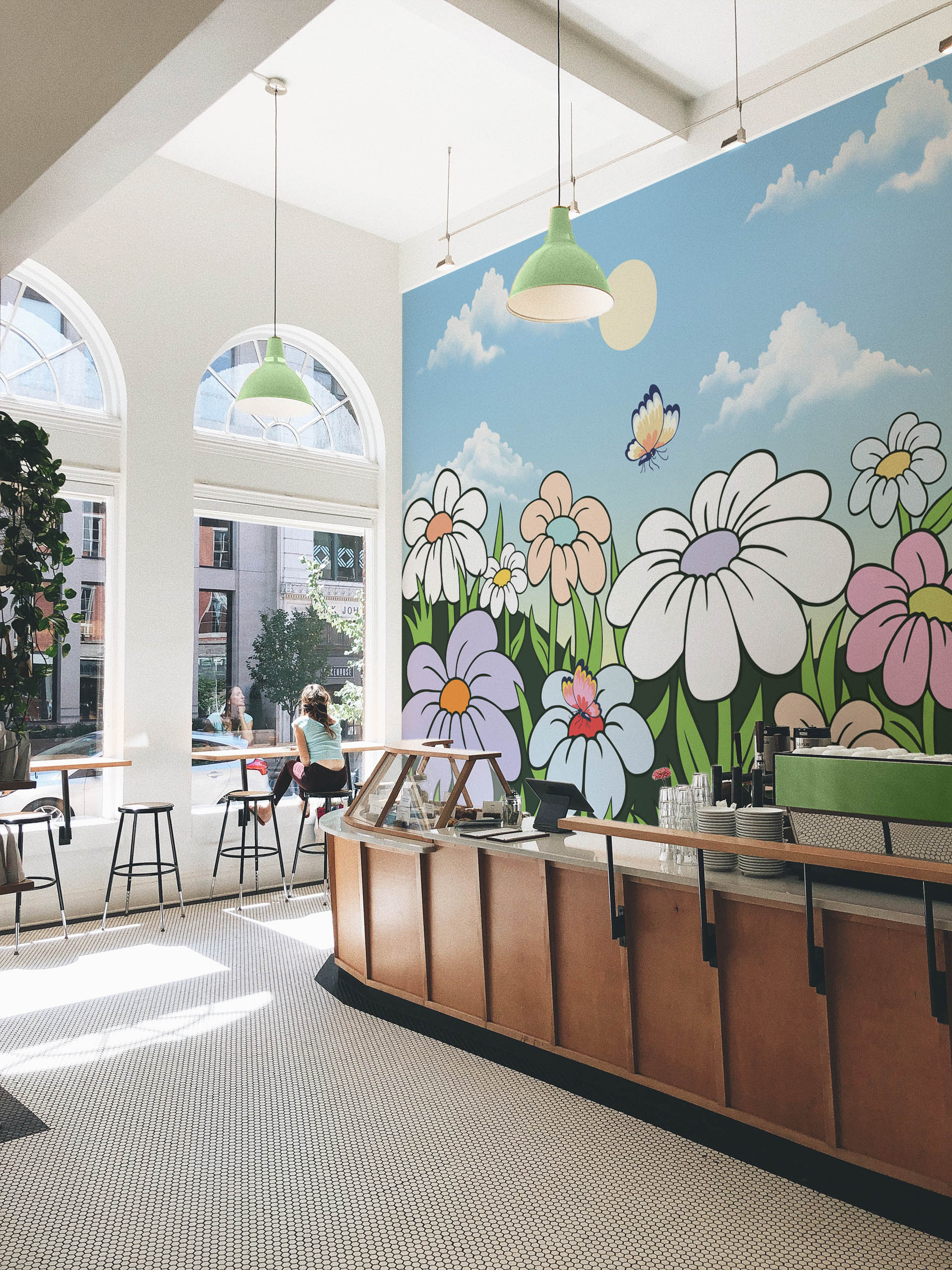 public spaces multicolor wallpaper panoramic floral modern landscape paradise