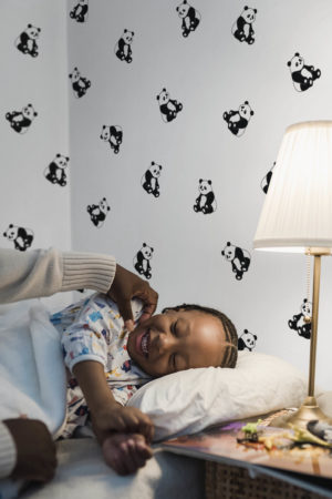 Black & White Bedroom Trendy Animal Panda Wallpaper