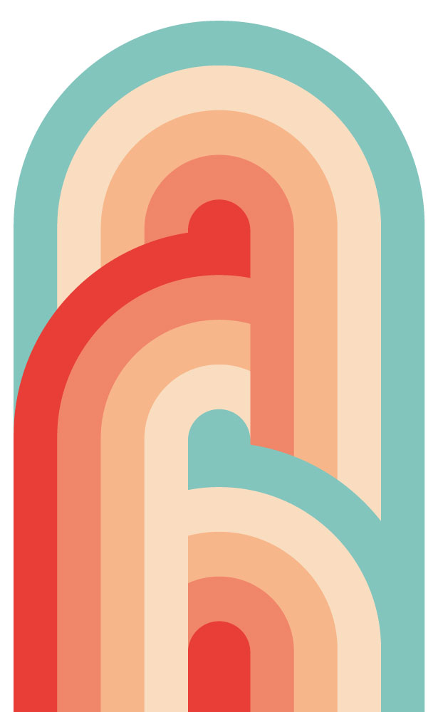 Geometric rainbow multicolor retro gate wallpaper pattern