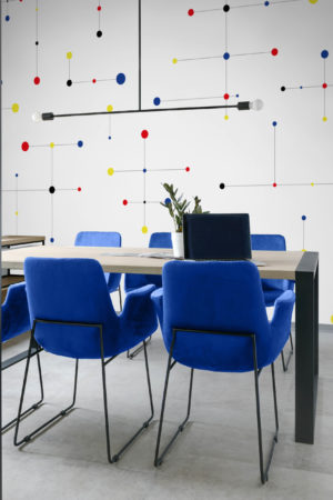 Multicolor Desk Primary Wallpaper Mid Century Geometric Vintage Line