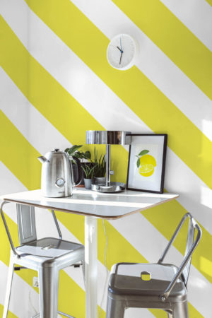 Yellow Kitchen Wallpaper Geometric Pop Stripes Summer