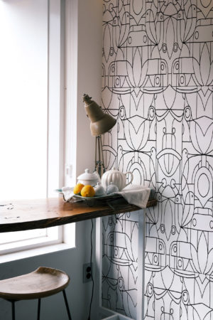 wallpaper n414 Hummingbirds Birds black and white kitchen