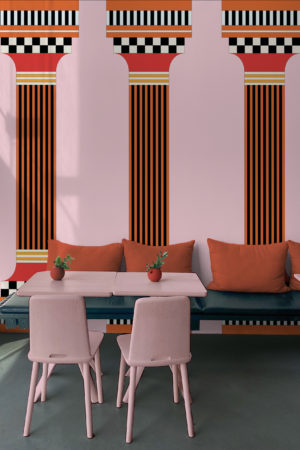 espaces publics rouge papier peint colonne revisitΓ©e panoramique tendance