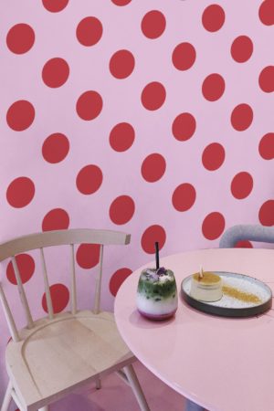 espaces publics rose papier peint folie des pois géométrique pop