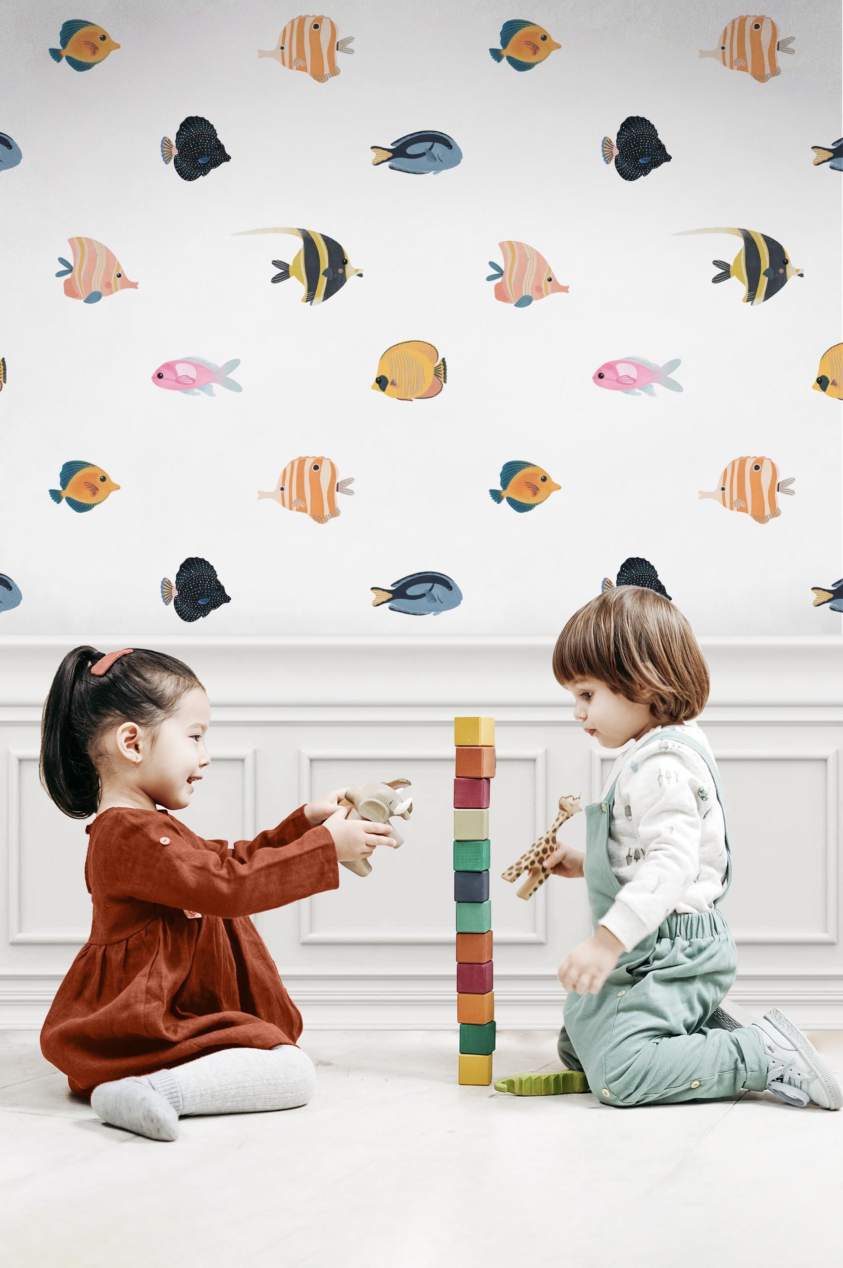 N405 Aquatic Oasis Kids Room Wallpaper Kids Room Wallpaper Aquatic Oasis Child Fish