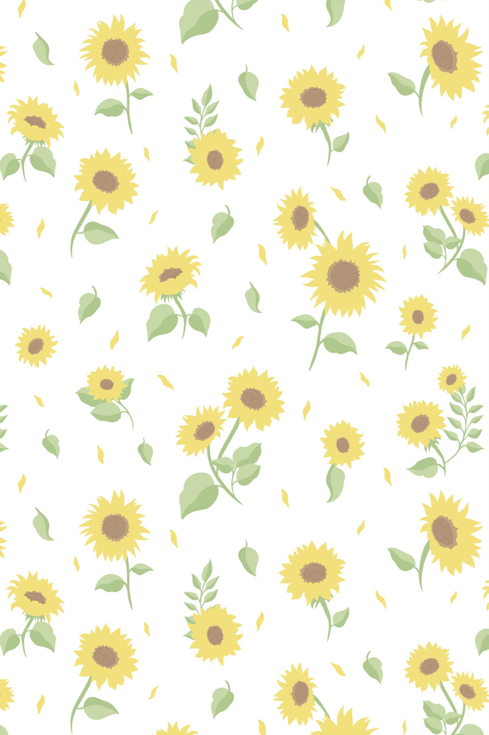 N406 White Sunflower Pattern Wallpaper White pattern floral sunflower wallpaper summer trend