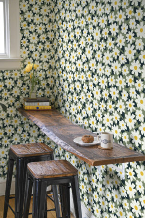 Green Public Space Floral Wallpaper Daisy Field Flower Spring