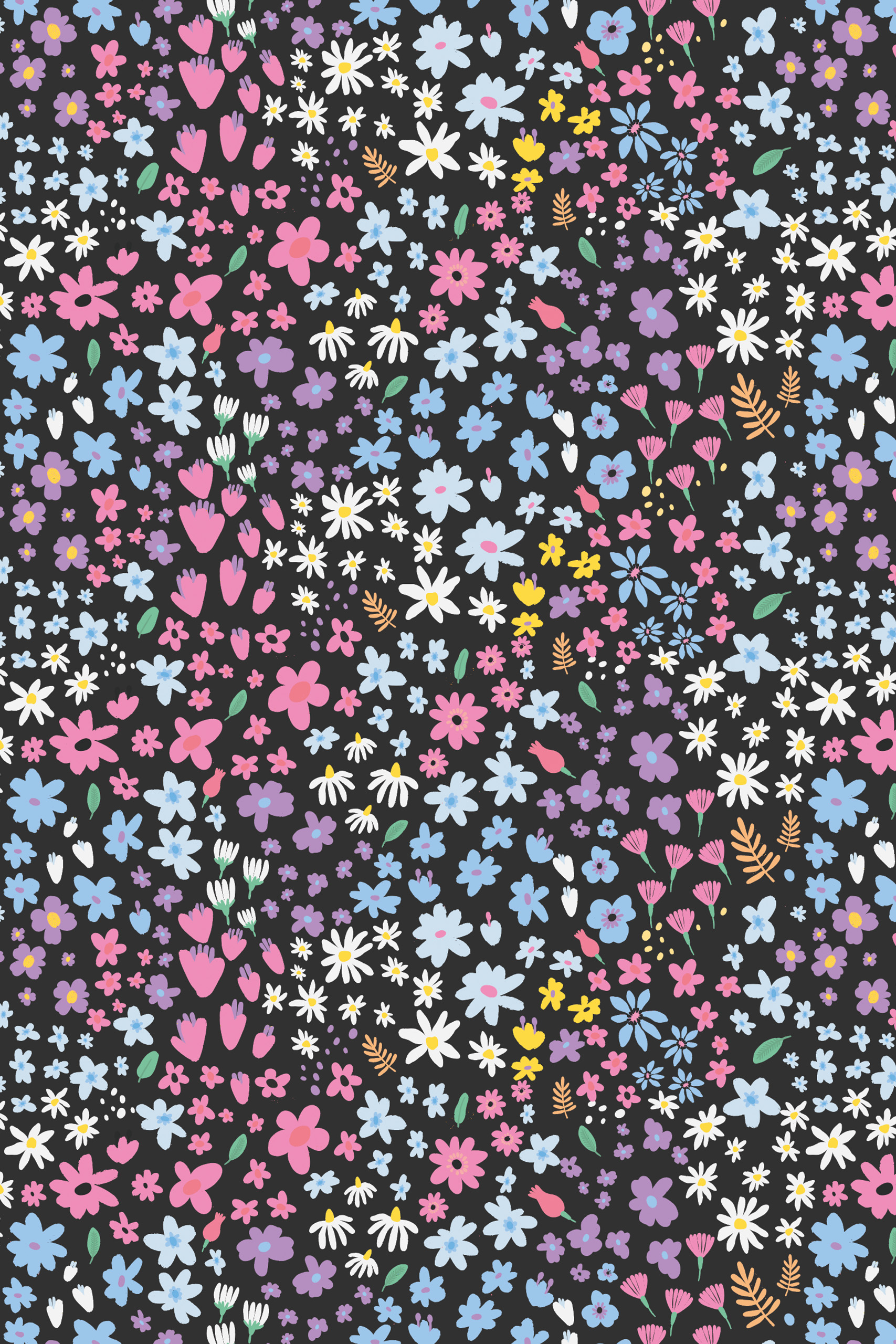 n412_motif floral wallpaper thousand flowers Multicoloured pattern floral wallpaper thousand flowers spring trend