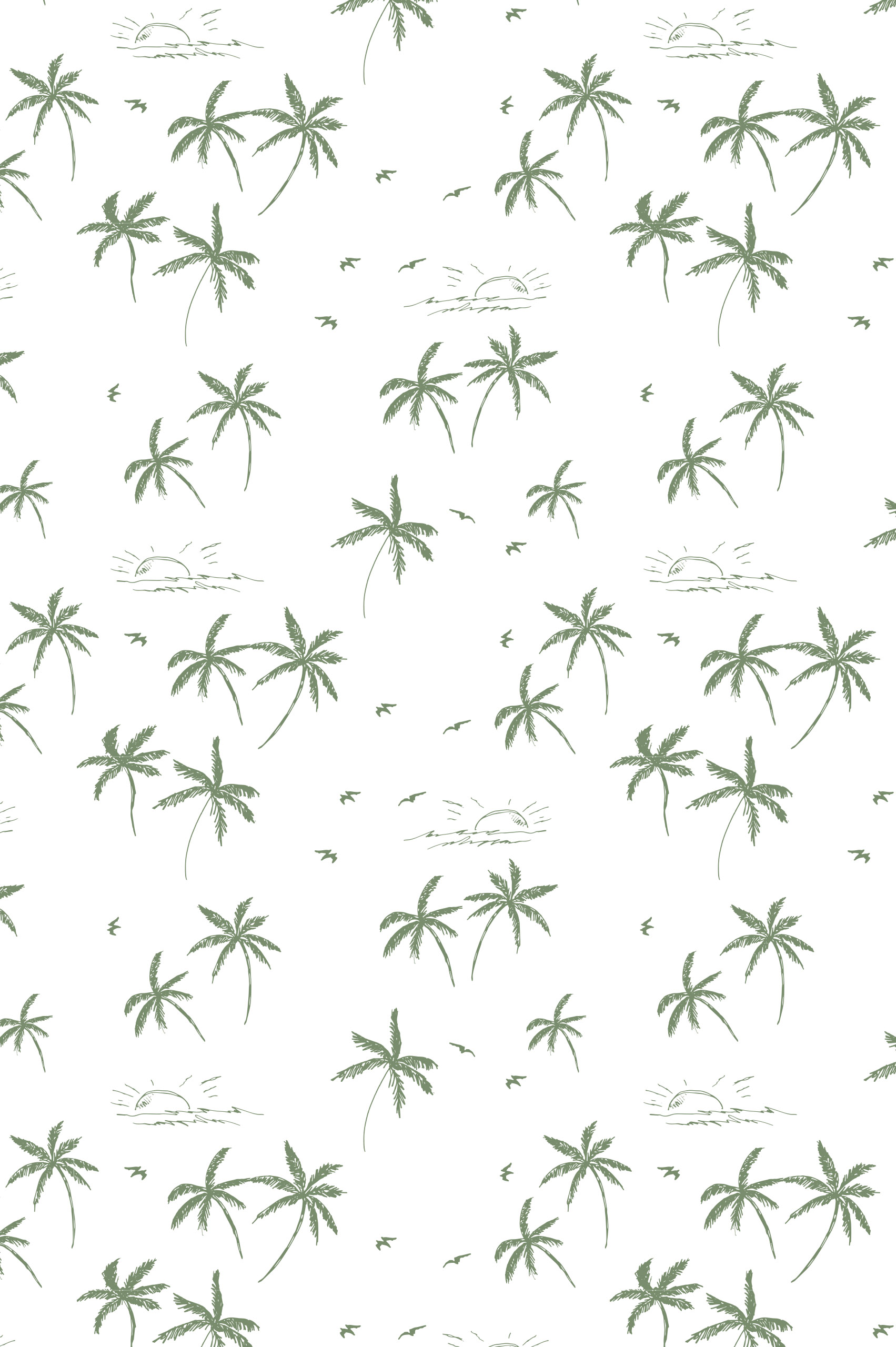 n414_papier painted tropical atmosphere vert_motif Green Pattern Wallpaper Tropical Atmosphere Exotic Plant