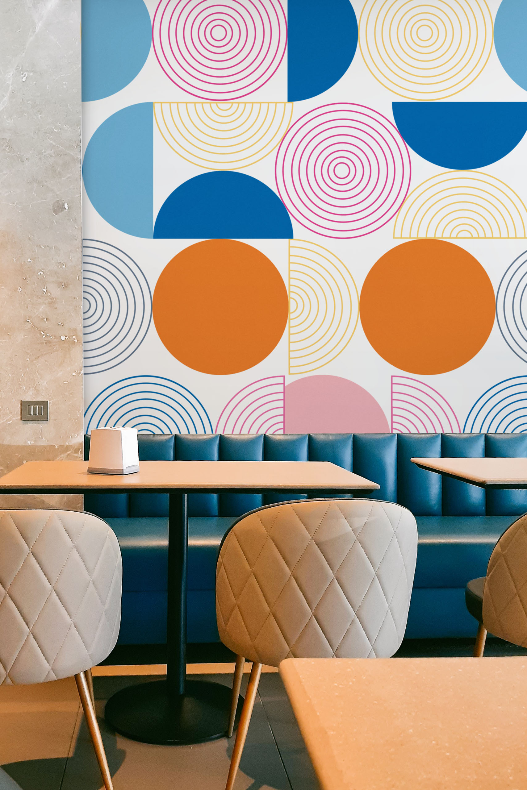 N415 Multicolor Geometric Public Space Wallpaper