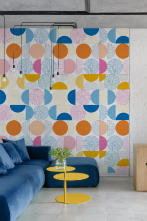 N415 Multicolor Geometric Living Room Wallpaper