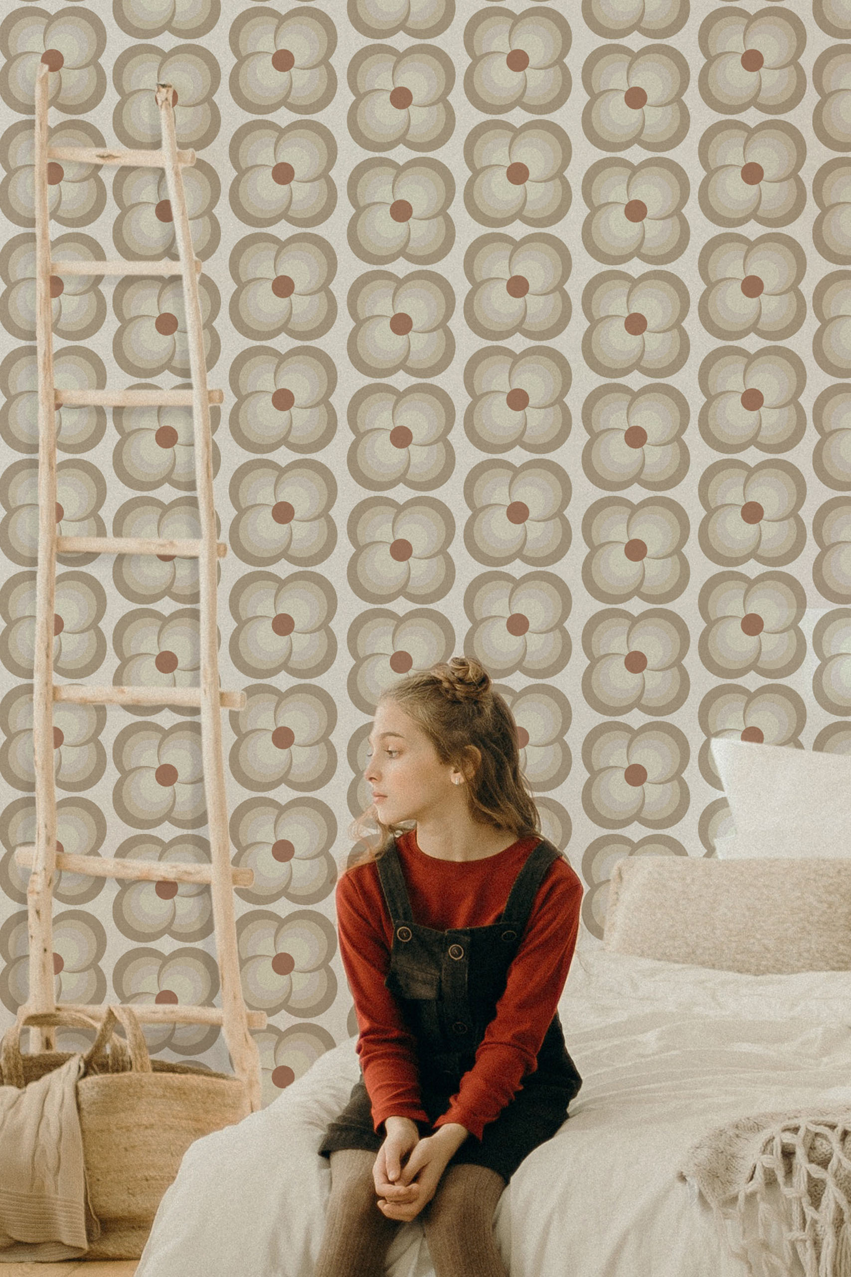 Floral Charm Wallpaper N416 Beige Flower Vintage Bedroom Floral Charm Wallpaper N416 Beige Flower Vintage Bedroom