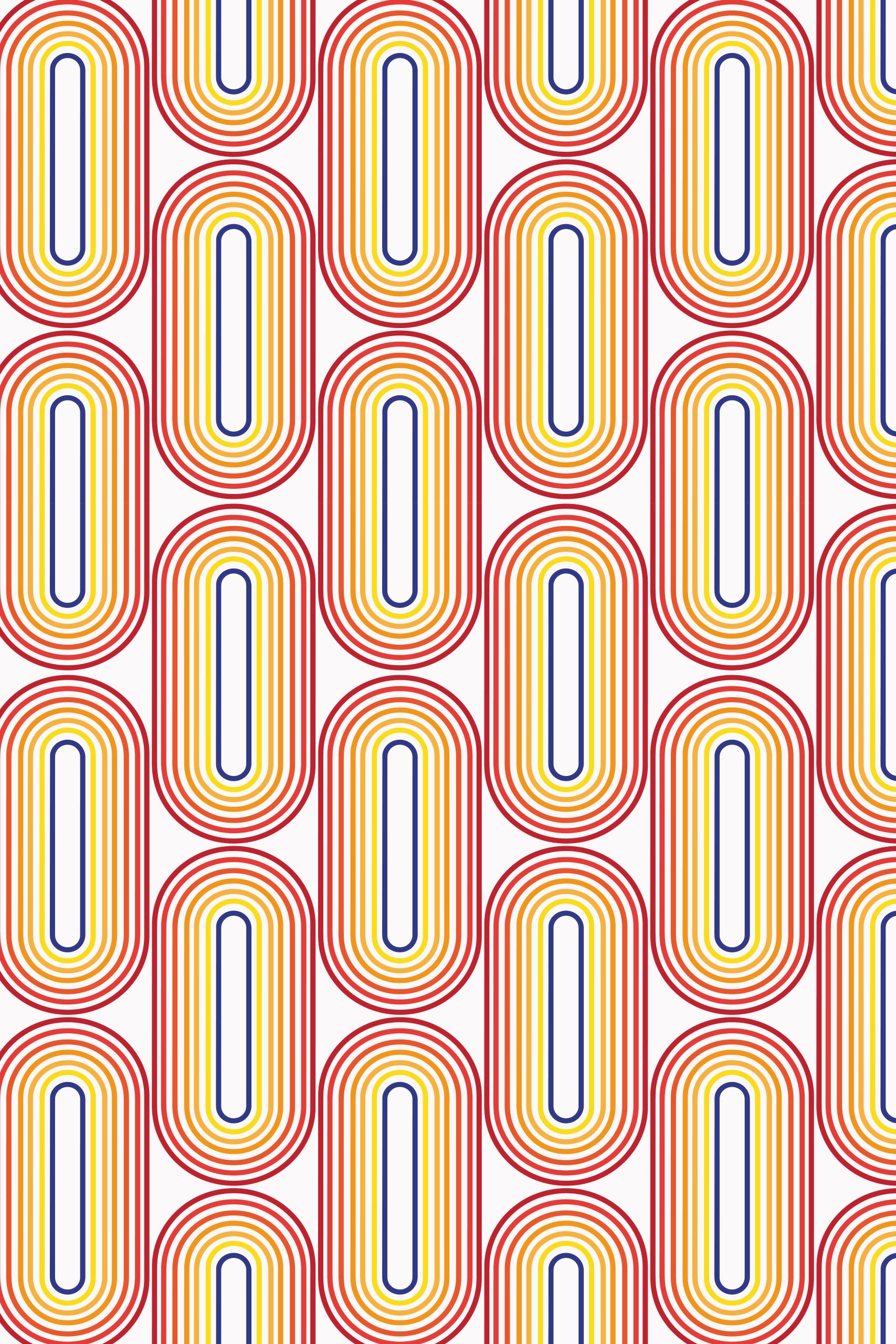 Wallpaper N417 Multicolor Retro Pattern Retro Oval Wallpaper N417 Multicolor Retro Pattern