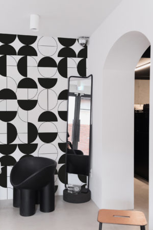 Retro Geometric Black & White Wallpaper N418