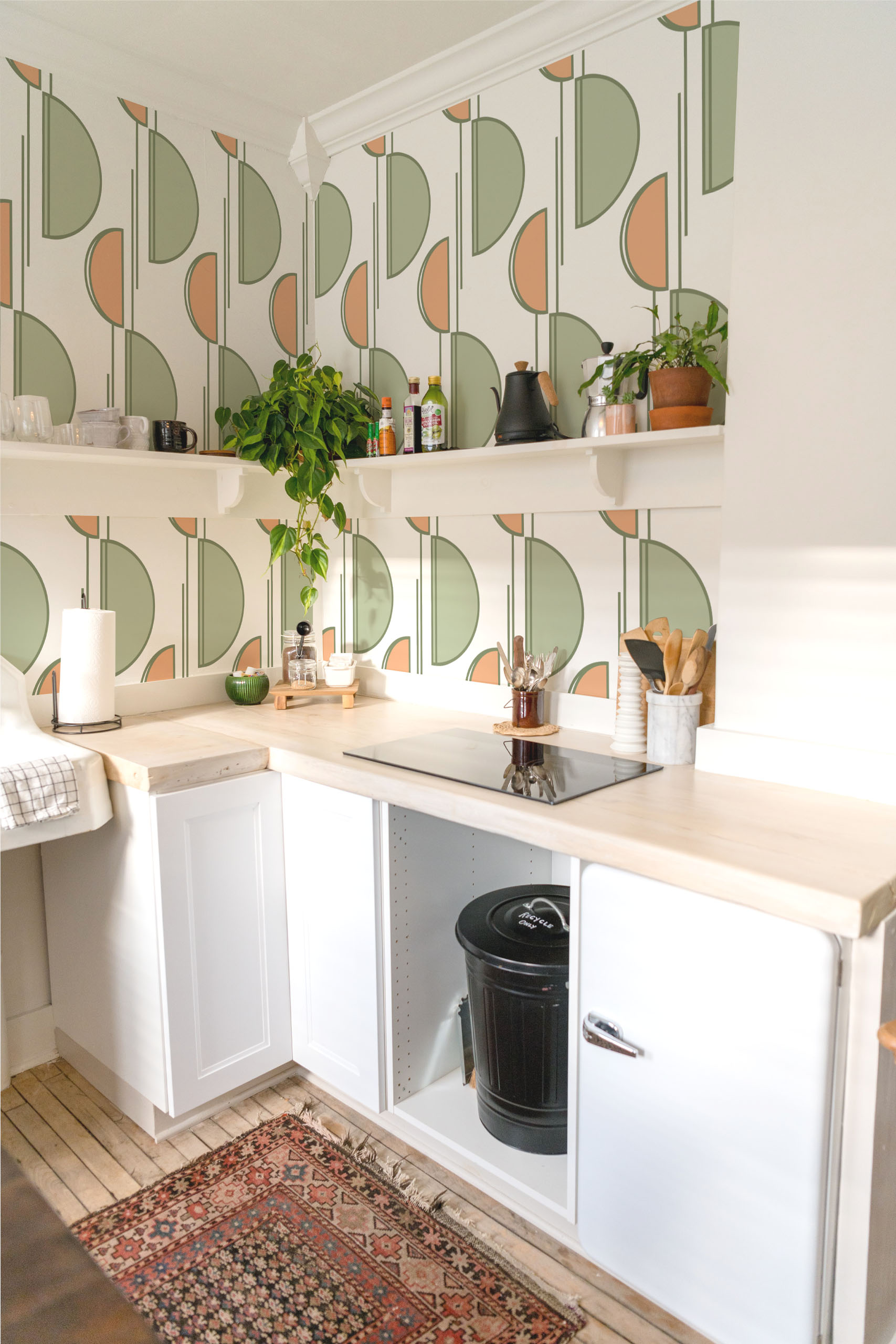 Zest N423 Green and Orange Kitchen Geometric Wallpaper Zest N423 Green and Orange Kitchen Geometric Wallpaper