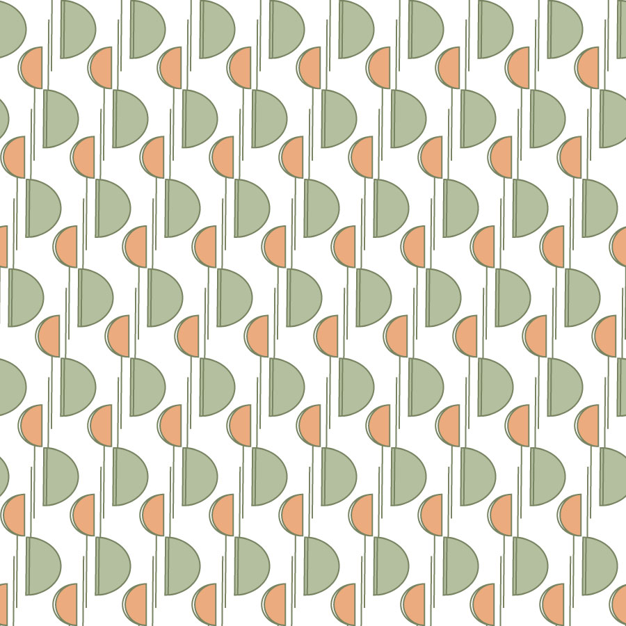 N423 Geometric Wallpaper Zest Pattern Geometric Wallpaper Zest N423 Green and Orange Pattern