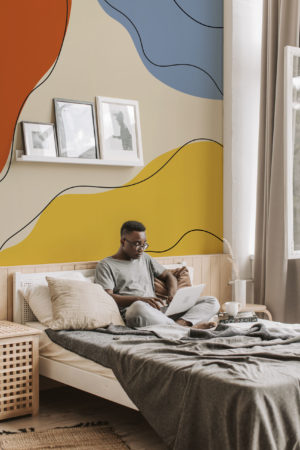 Panoramic wallpaper soft shapes trend n425 bedroom