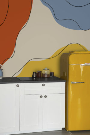 Trendy Soft Shapes Panoramic Wallpaper N425 Kitchen