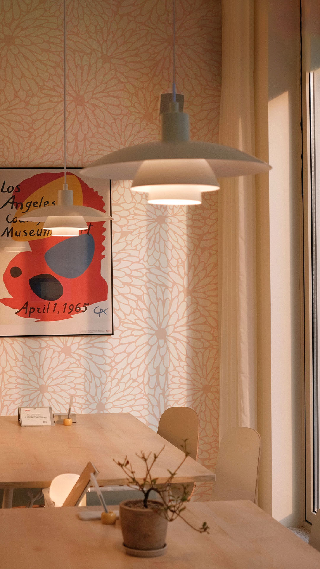 N430 Pink Floral Chrysanthemum Wallpaper Public Spaces Pink public space trendy floral chrysanthemum wallpaper