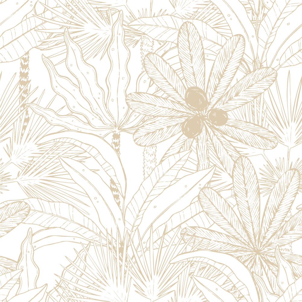 N432-Tropical Vegetation Wallpaper Beige N432-Tropical Vegetation Wallpaper Beige