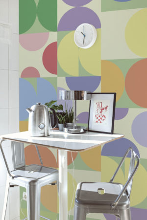 Geometric Half Circle Tart Urban Pop N426 Multicolor Kitchen Wallpaper