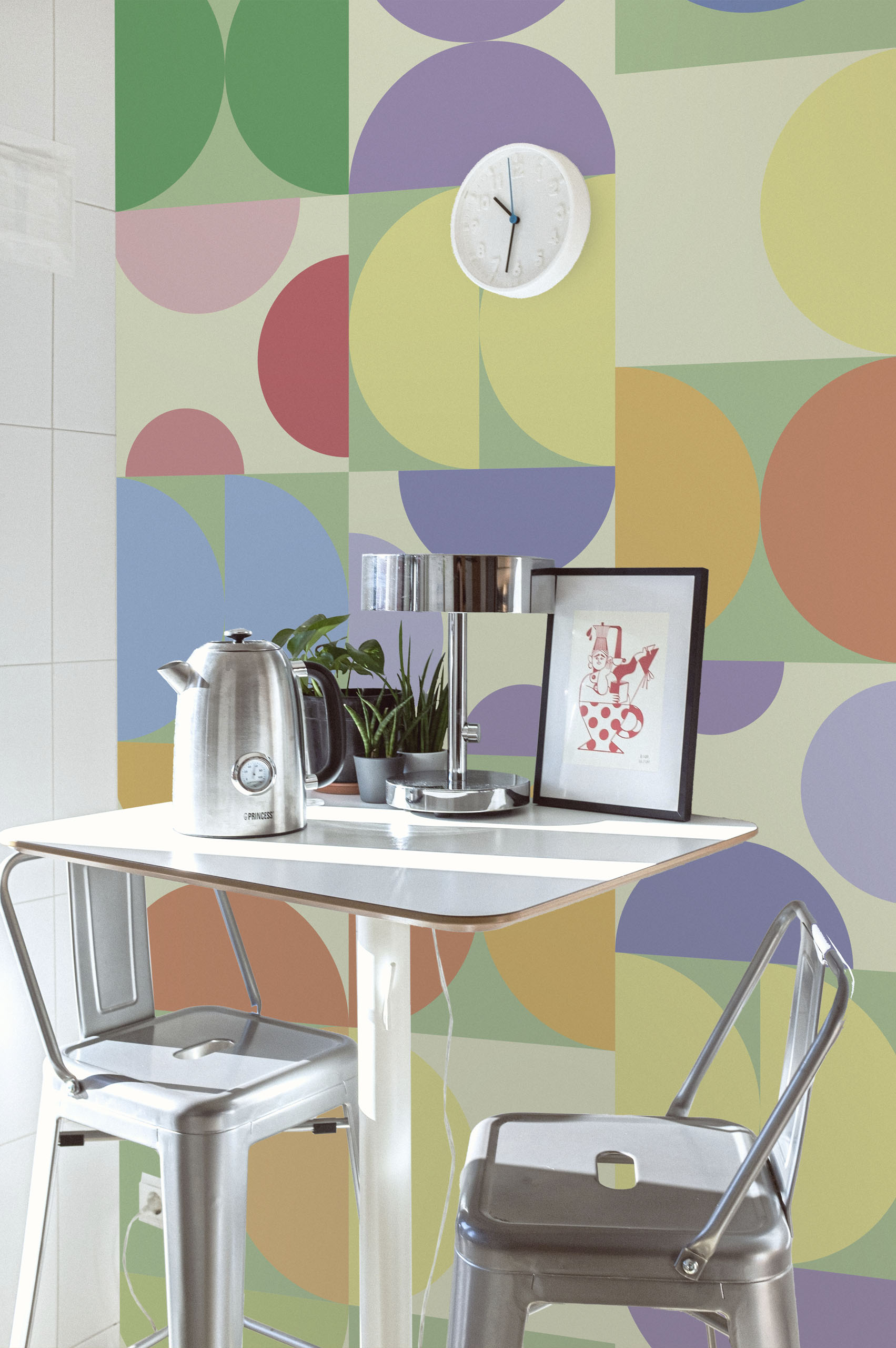 Geometric Half Circle Tart Urban Pop N426 Multicolor Kitchen Wallpaper Geometric Half Circle Tart Urban Pop N426 Multicolor Kitchen Wallpaper