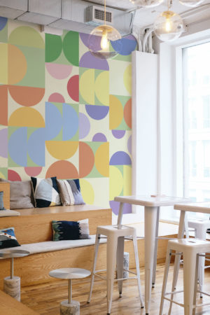 geometric wallpaper semi circle acidulous pop urban N426 multicolor public space