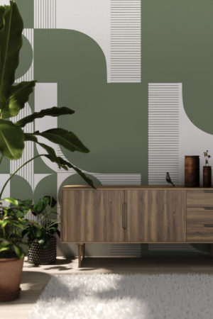 papier peint n420 vert salon