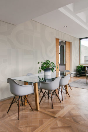 Geometric Curvature Wallpaper N424 Living Room