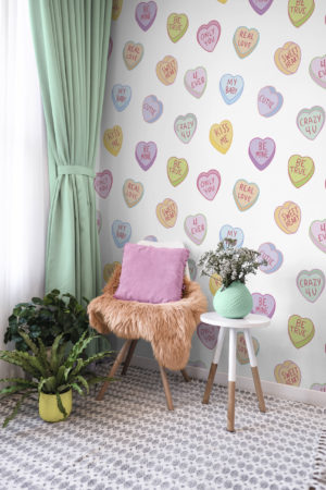 salón papel pintado multicolor bonbon d'amour pop love