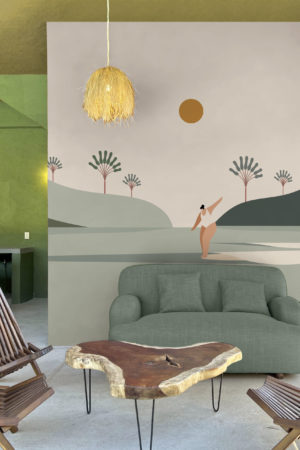 Multicolor Public Space Pastel Panoramic Surf Landscape Wallpaper