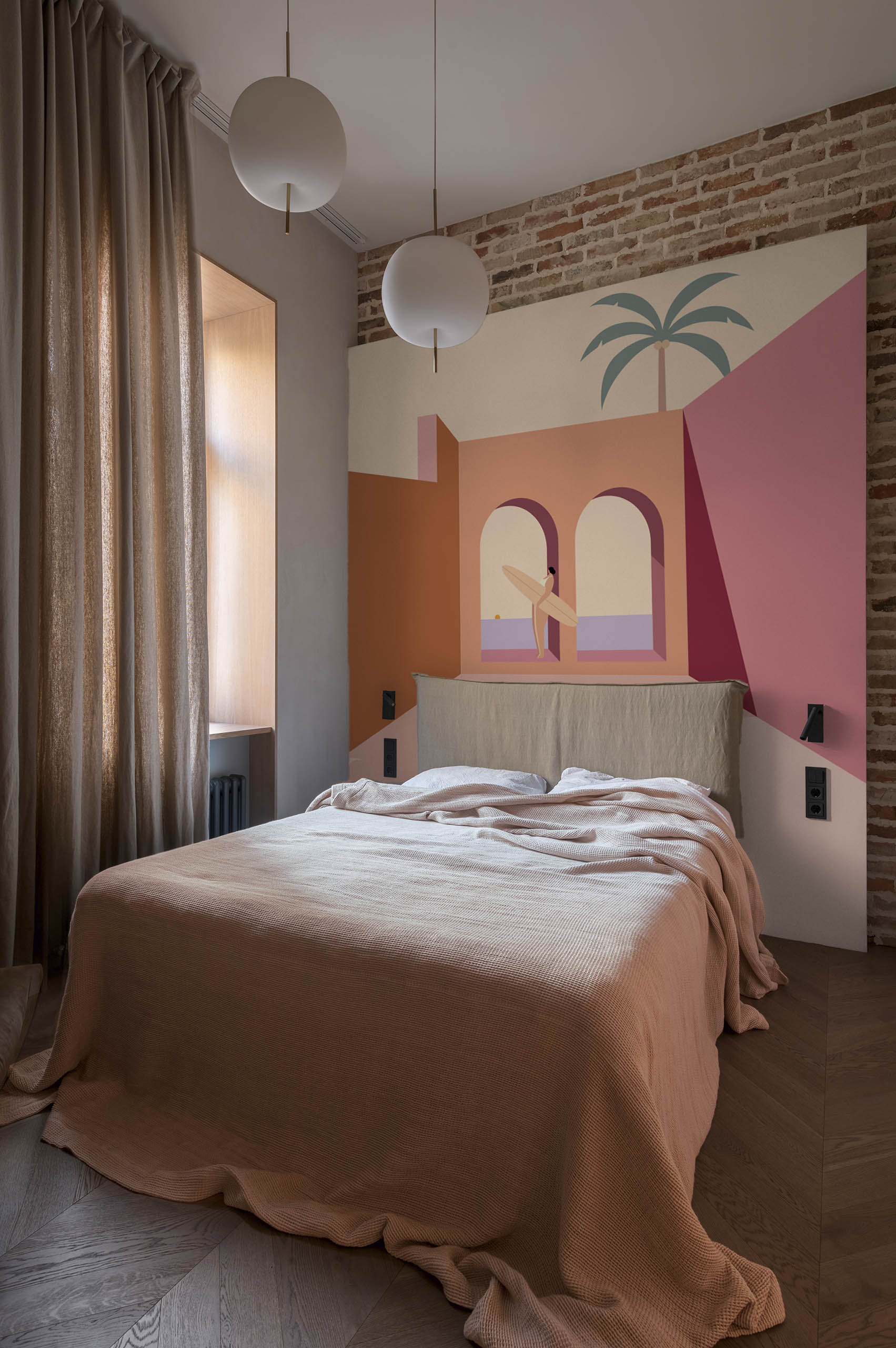 Terracotta Panoramic Seaside Paradise Wallpaper